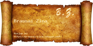 Brassai Zina névjegykártya